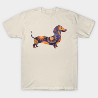 Dachshund Boho Sunflower Pattern T-Shirt